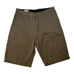 Volcom Corpo Class Khaki Shorts Men’s 31 Brown Cotton Blend